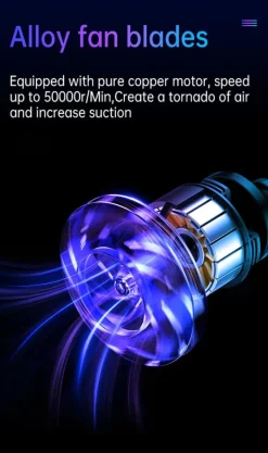 Handdammsugare till bilen, uppladdningsbar, med LED