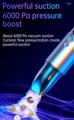 Handdammsugare till bilen, uppladdningsbar, med LED