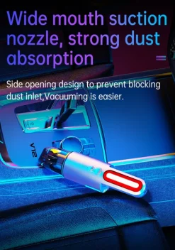 Handdammsugare till bilen, uppladdningsbar, med LED