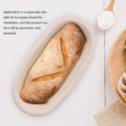 Bakning-Handgjord oblekt naturlig rotting Banneton jäsbar korg degbröd bakningssats 27,5x14x8cm