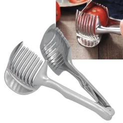 Handhållen Lökskärare Bekväm Rostfri Stål Hållbar Multifunktionell Citronhållare för Köksrestauranger