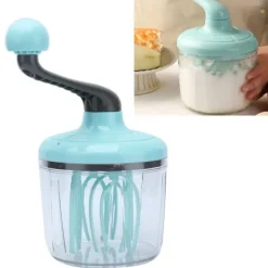 Vispar-Handmixer PP Handhållen äggvisp med avtagbart handtag gräddvisp Bekväm och halkfri ljusgrön för kök