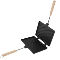 Brödrostar & Brödgrillar-Handsmörgåsmaskin Multifunktionell dubbelsidig förhindra Stick Hand brödrost Smörgåsmaskin för hemfrukost