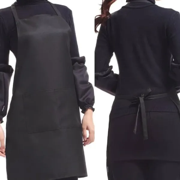 Förkläden-Hem Kök Enkel Snygg Ren Färg Förkläde - Svart