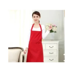 Hem Kök Enkel Snygg Ren Färg Förkläde - Röd