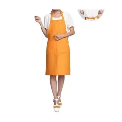 Hem Kök Enkel Snygg Ren Färg Förkläde - Orange