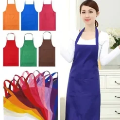 Hem Kök Enkel Snygg Ren Färg Förkläde - Orange