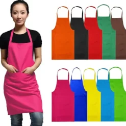 Hem Kök Enkel Snygg Ren Färg Förkläde - Orange