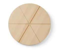 Serveringsfat & Skålar-HENDI pizzabräda ⌀35 cm, bokträ, med spår för skärning