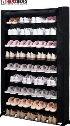 Herzberg Skoförvaring till 45 skor, Svart