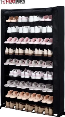 Herzberg Skoförvaring till 45 skor, Svart
