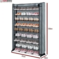 Herzberg Skoförvaring till 45 skor, Svart