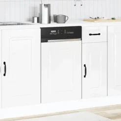 Diskmaskiner-Högglans vit diskmaskinspanel i konstruerat trä | Storlek: 45x1,5x67 cm