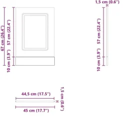 Diskmaskiner-Högglans vit diskmaskinspanel i konstruerat trä | Storlek: 45x1,5x67 cm