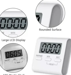 Högljudd digital timer med magnet - För ugn, kök och träning - Lättavläst fyrkantig display