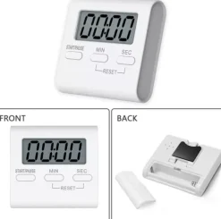 Högljudd digital timer med magnet - För ugn, kök och träning - Lättavläst fyrkantig display