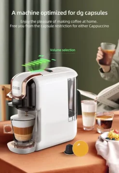 Kaffemaskiner & Espresso-HiBREW 5-i-1 Multi-Capsule kaffemaskin, varm/kall, DG Cappuccino, NES, Liten kapsel, ESE Capsule, Malt kaffe, Flaska, 20 Bar, H2B White