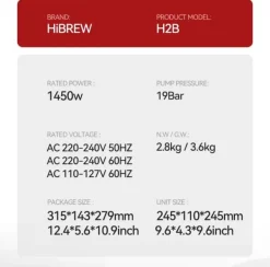 Kaffemaskiner & Espresso-HiBREW 5-i-1 Multi-Capsule kaffemaskin, varm/kall, DG Cappuccino, NES, Liten kapsel, ESE Capsule, Malt kaffe, Flaska, 20 Bar, H2B White