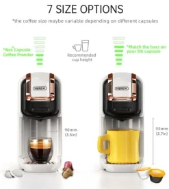 Kaffemaskiner & Espresso-HiBREW 5-i-1 Multi-Capsule kaffemaskin, varm/kall, DG Cappuccino, NES, Liten kapsel, ESE Capsule, Malt kaffe, Flaska, 20 Bar, H2B White