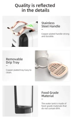 Kaffemaskiner & Espresso-HiBREW 5-i-1 Multi-Capsule kaffemaskin, varm/kall, DG Cappuccino, NES, Liten kapsel, ESE Capsule, Malt kaffe, Flaska, 20 Bar, H2B White