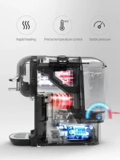 Kaffemaskiner & Espresso-HiBREW 5-i-1 Multi-Capsule kaffemaskin, varm/kall, DG Cappuccino, NES, Liten kapsel, ESE Capsule, Malt kaffe, Flaska, 20 Bar, H2B White