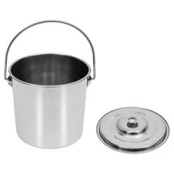 Hink i rostfritt stål - Ishink - 12 l - Med lock - Stor kapacitet - För catering & kök - Silver