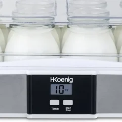 HKoeNIG Yoghurtmaskin - ELY120 - Kapacitet 12 160 ml kannor - Programmerbar upp till 15 timmar - 15 W