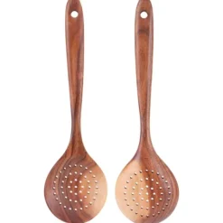 Hålslev Trä Långt Handtag Skimmer Scoop Köksredskap Matlagning Köksredskap