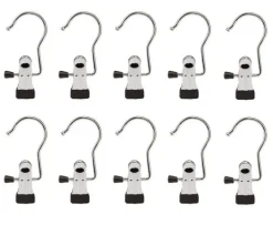 Hängare med klämma Rostfritt stål 10-pack