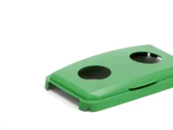 Hængslet låg til affaldsspand Durable Durabin 60L grøn - med 2 sorteringshuller