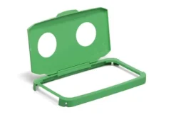 Hængslet låg til affaldsspand Durable Durabin 60L grøn - med 2 sorteringshuller