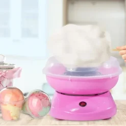 Maskiner För Spunnet Socker-HOMCOM Sockervaddsmaskin - Rosa, Edelstahl & Plast, Kompakt & Lätt, 450-550W, Perfekt för hemmabruk