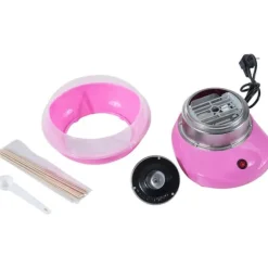 Maskiner För Spunnet Socker-HOMCOM Sockervaddsmaskin - Rosa, Edelstahl & Plast, Kompakt & Lätt, 450-550W, Perfekt för hemmabruk
