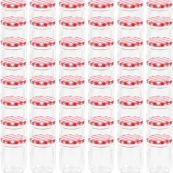 Honungsburkar-Honungsburkar - Living Syltburkar i glas med vita och röda lock 48 st 230 ml