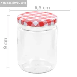 Honungsburkar-Honungsburkar - Living Syltburkar i glas med vita och röda lock 96 st 230 ml