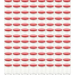 Honungsburkar - Living Syltburkar i glas med röda lock 96 st 230 ml