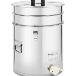 Silar-Honungssettler med sil, lock och ventil, STÅL, 30 l