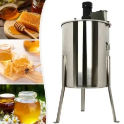 Honungsburkar-Honungsslunga - Elektrisk 8-ramars - Rostfritt stål - 220 V - 140 W motor - 370 varv/min - Cylindrisk