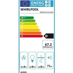 Whirlpool Hood2GO inbyggd visirfläkt - - WCN65FLXH2G - Rostfritt stål - Klass D - 13,2 x 56,4 x 59,5 cm