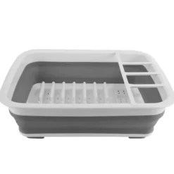 Hopfällbar avloppskorg Torkdiskförvaring Diskställ för köksbänkorganisatör