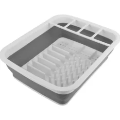 Hopfällbar avloppskorg Torkdiskförvaring Diskställ för köksbänkorganisatör