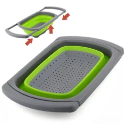 Hopfällbar durkslag silikon för vasken / diskhon