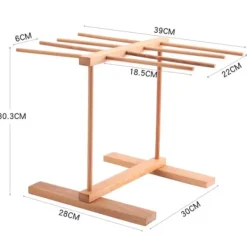 Hopfällbar Träpasta Torkställning Bokträ Nudelspaghetti Hållare