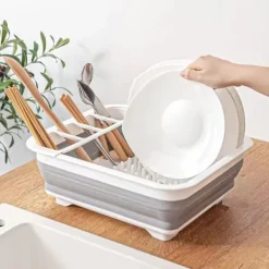 Hopfällbart Diskställ i grått - vitt för camping, hem och resor