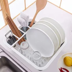 Hopfällbart Diskställ i grått - vitt för camping, hem och resor