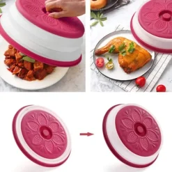 Hopfällbart mikrovågslock Avloppskorg Frukt Grönsaker Korg Matlock