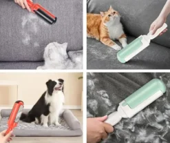 Tvättutrustning-Hårborttagningsrulle för husdjur - vit och röd