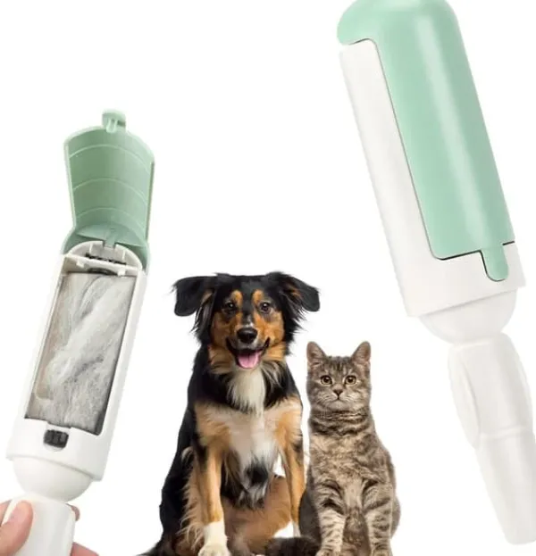 Tvättutrustning-Hårborttagningsrulle för husdjur - vit och röd