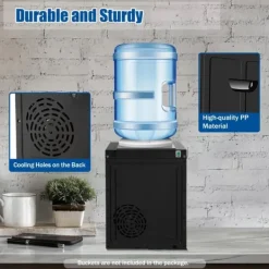 Vattenkylare-HS-09 varm- och kallvattenkylare, fristående toppmatad dispenser, för hem/kontor, svart