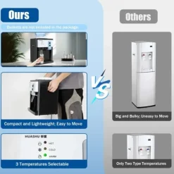 Vattenkylare-HS-09 varm- och kallvattenkylare, fristående toppmatad dispenser, för hem/kontor, svart